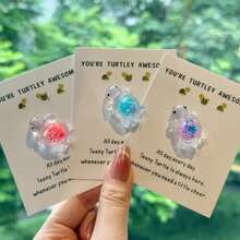 10pcs You're Turtley Awesome, Pocket Turtle Hug, Cheer Up Card With Luminous Glitter Turtle Pendants, Inspirational Gift For Family, Friends And Coworkers, Small Business Supplies, Thank You Cards, Birthday Gift, Cards, Unusual Items, Mother's Day, Wedding Gifts, Graduation, New Term