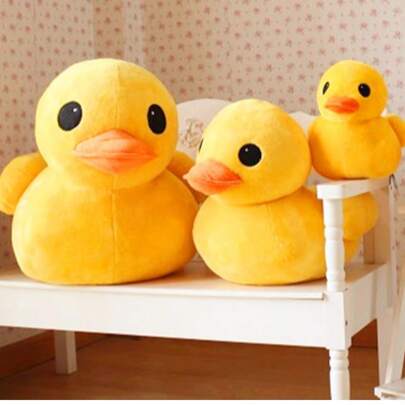 Yellow Duck Stuffed Plush Pillow Animal Dolls Super Soft Huggable Toy Gift For Children