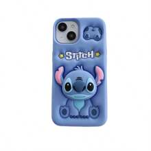 Disney Funda de teléfono 3D linda de Stitch para 6-11/15Pro Max, funda protectora de silicona suave para teléfonos Apple, adecuada para mujeres