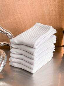 1/3/6 أزواج جوارب بيضاء للنساء متوسطة الطول، ناعمة ومريحة للاستخدام في المنزل والرياضة، مناسبة للربيع والصيف والخريف