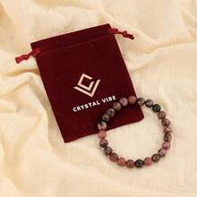 Vibe Green Jade Bracelet - Healing Wealth Bracelet - Jade Beaded Bracelet Women Men - Bring Good Luck Prosperity And Emotional Balance - Adjustable Size - 玫瑰榴石 - 查看 2