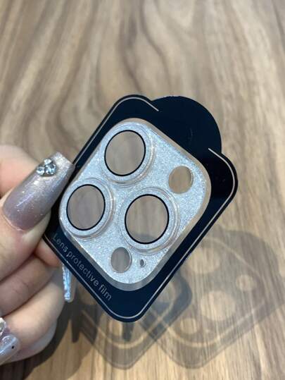 Suitable Compatible With Iphone 16 Pro/IPhone 16 Pro Max/IPhone 15 Pro/IPhone 15 Pro Max Camera Lens Protective Film, Metal Aluminum Alloy Tempered Glass Cover Camera Screen Protective Film Accessories, Suitable For Mobile Phone Cases, Mobile Phone Accessories, Integrated Glitter Lens Protective Film, Anti-Fall Gift For Birthday, Family, Friends Sparkling Crystal, Lens Protector