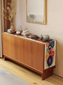 1 pieza Camino de mesa de arte abstracto - Patrón de remolino vibrante, lavable a máquina, 13x35.4/47.2/63/72/78.7 pulgadas, impresión digital para decoración de mesa de comedor, cocina y sala de estar moderna del hogar, mantel decorativo | Diseño de patrón audaz | Tela de textura suave, decoración de centros de mesa, decoración de otoño, decoración de otoño, decoración de habitación