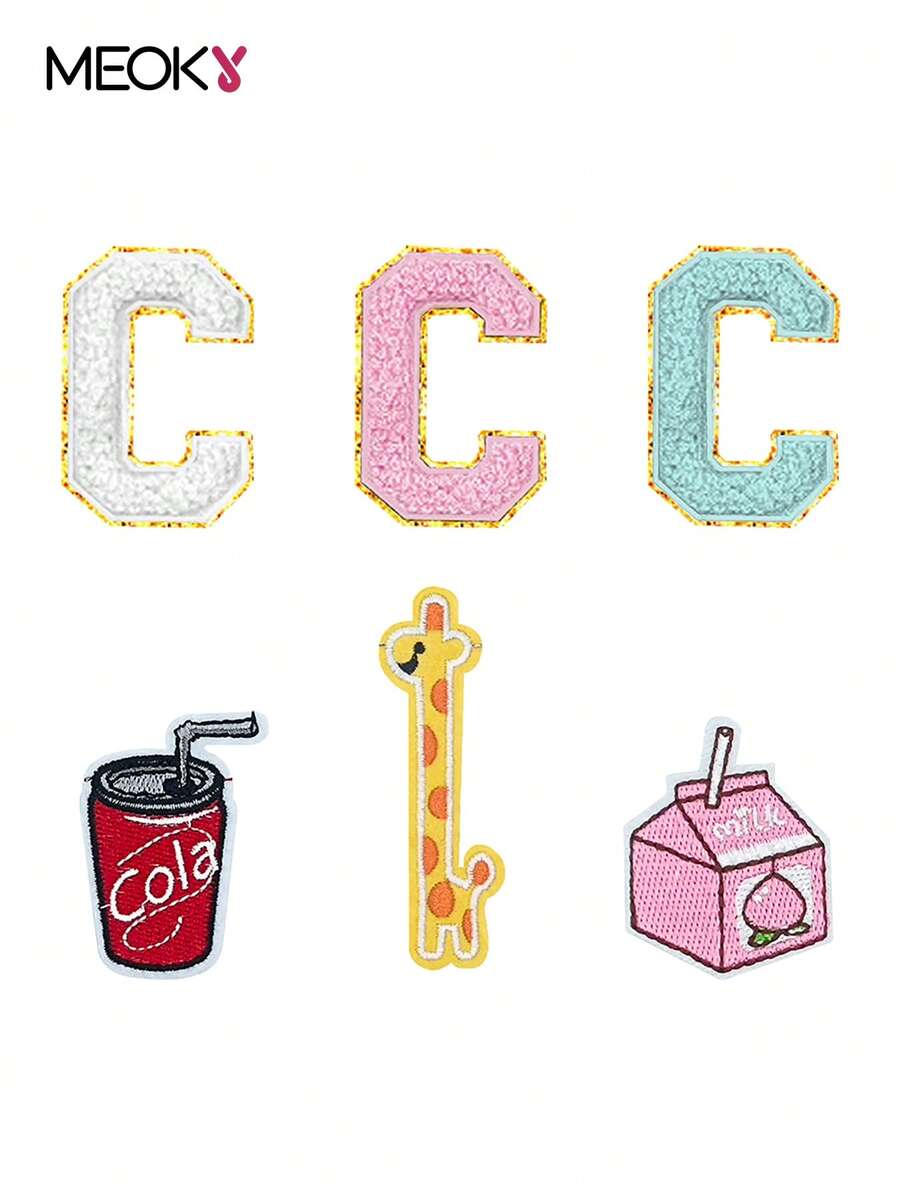 6 miếng dán cốc Nhãn tự dính DIY Nhãn thiệp chúc mừng Nhãn dán chữ để trang trí, sổ lưu niệm, hộp thư, nhà bếp, mũ tốt nghiệp, logo, nhà, thủ công, để kết hợp chữ cái có thể gắn vào cốc nước, cốc thủy tinh, ô tô, quà tặng ngày lễ, thiệp chúc mừng, tiệc sinh nhật, câu kết hợp miễn phí - Chữ C tự dính*3+mẫu tự dính*3 - Xem 1