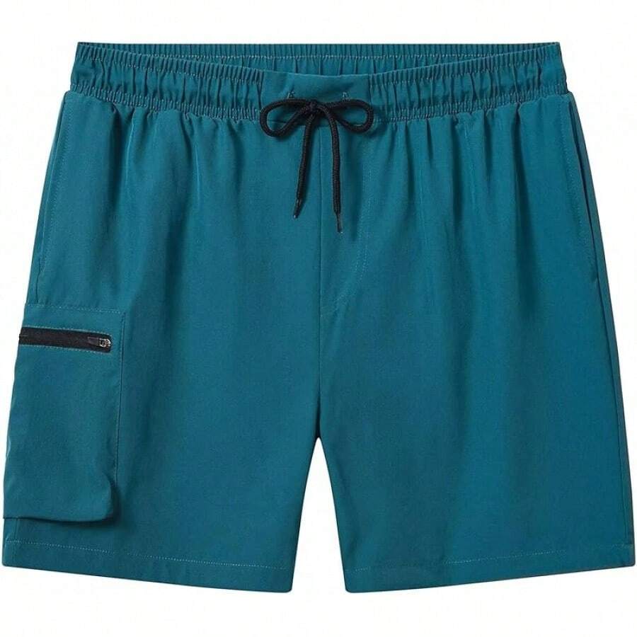 Bañadores para hombres de secado rápido, shorts de playa con bolsillos con cremallera y forro de malla - Yd8 Verde oscuro - Ver 1