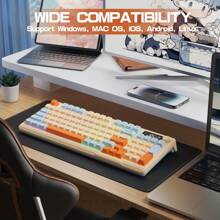 M96 Wireless Gaming Keyboard, Knob Control Bluetooth/2.4G Wireless, Mechanical Feeling, RGB LED Backlit With Display Screen, PBT Keycap, 3000mAh, US Layout Compatible With Win/