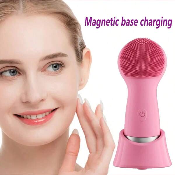 1pc Electric Facial Cleansing Brush With Charging Base, Vibration Facial Cleansing Device For Deep Cleansing, Perfect Mother's Day Gift For Mom