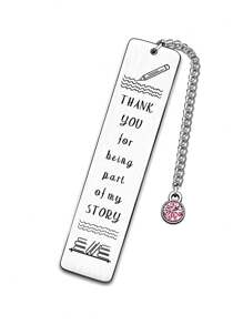 1pc New Book Design Stainless Steel Bookmark, Suitable As Teacher's Day, Graduation Season Gift For Teachers And Students Bag Charms Car Accessories Friend Sister Gift Ideas