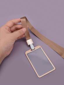 1 件带挂绳的办公卡盒，学校用品，返校 - 金色 - 查看 14