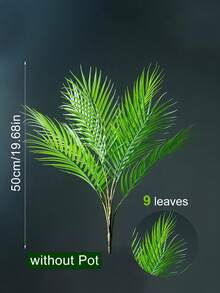 50-88厘米大型人造棕榈植物，仿藤竹枝，塑料棕榈叶，质感逼真，蕨类叶片，仿真树枝，适用于家居、办公室、厨房装饰，不含花盆，1株