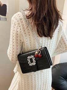 Bolso de hombro de lujo para mujer con relieve de cocodrilo, modelo de fiesta con correa de cadena, bolso cruzado versátil y de alta gama