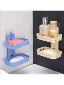 Wall Mount Draining Soap Holder, Wall Mount Draining Soap Dish, Soap Dish, Soap Box, Double Layer Soap Dish, Double Layer Soap Box, Drill-Free Soap Dish, Drill-Free Soap Box, Self-Adhesive Soap Dish, Self-Adhesive Soap Box, Wall Mount Organizer, Wall Mount Draining Soap Holder, Wall Mount Draining Soap Dish, Drill-Free Wall Mount Draining Organizer, Soap Dish Rack Back To School