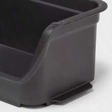 2.3qt Open Front Stackable Storage Bin Portable Black Utility Basket, Universal Storage, 4 Height - 1 - View 2