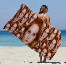 1pc Customizable Photo Beach Towel, Personalized Bath Towel, Pool Towel, Holiday Gift, Modern Style, Polyester, Rectangular Beach Towel - Multicolor - View 8