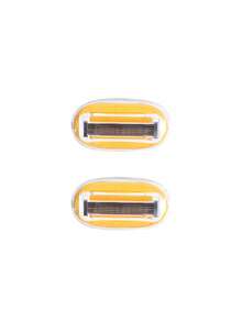 黄色女士脱毛剃须刀，包括腋下、腿部和比基尼区域毛发剃须刀，便携式剃须刀，黄色手动剃须刀，女士比基尼手动剃须刀片脱毛剃须/5 层刀片，不锈钢刀片可更换黄色剃须刀头女生礼物旅行必备品（刀柄+刀头+收纳盒）适合夏季旅行、旅游、通勤、工作、大学生、女士、送给姐妹、女孩和朋友的礼物