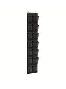 1 Stück stabiler Oxford Schuh Organizer zum Aufhängen an der Kleiderschranktür, mit 6/12/14/24/28/35 Taschen, große Taschen Hängeaufbewahrung für Schuhe, Mesh Rückseite für Tür, Schuhaufbewahrung, Oxford über die Tür Schuhorganizer, zum Aufhängen, platzsparend, schwarz
