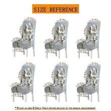 1/4/5/6/7pcs Fashionable Simple European And American Style Printed Chair Covers / Chair Cover Set, Suitable For Indoor Home Restaurant, Hotel Modern Daily Decoration. Tablecloth Suitable For Square Tables, Elastic Chair Covers Can Be Washed - YT-089 - View 14