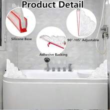 SKKRERemovable Shower Splash Guard For Bathtub 2Pack Shower Water Splash Guard Bathtub Splash Guard Shower Guards To Keep Water In Shower Bath Tub Splash Guard For Walk In Shower SelfAdhesive Waterproof2f2f - as pic - View 5