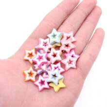 20pcs/Pack Hollow Star Cartoon Star Beads, 16mm Colorful Assorted Craft Supplies