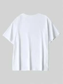 Disney co-branded cotton men's t-shirt, Cars McQueen print, ribbed college style spring and summer new sports men's clothing, soft and breathable men's white short sleeve tops - 白色 - 查看 4