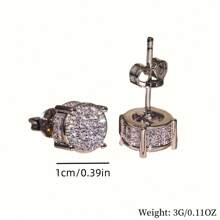 Men's Women's Earrings Round Around Rhinestone Earrings