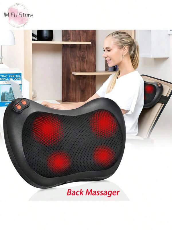 LIPETY Rückenmassagegerät, Nackenmassagegerät mit Wärme, Massagekissen, Ganzkörperentspannung, Perfekt für Männer & Frauen, Elektrisches Shiatsu-Rückenmassagegerät, Knet-Schultermassagegerät für den ganzen Körper, Massage zu Hause/im Büro