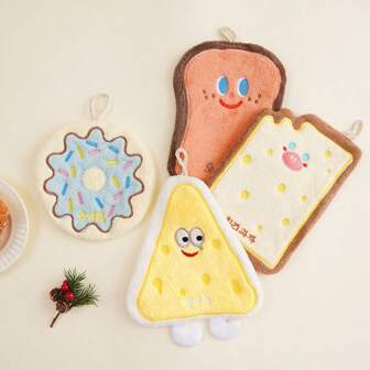 Baking Series Coral Fleece Kaaspatroon Handdoek, Absorberende Verdikte Badkamer Keuken Afwashanddoek