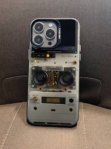 1 pieza Funda protectora para teléfono con diseño de radio retro y acabado mate anti-caídas, compatible con iPhone 11, 12, 13, 14, 15, 16 Pro Max, X, XS, XR, 16E, 15 Plus, y Galaxy A03, A05, A05S, A12, A14, A15, A32 4G/5G, A35, A52/A52s 5G, OPPO A16, A17, A36, A57 4G, A58 4G, A60, A78 4G, A94, A95