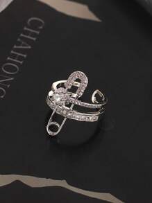 1pc Stylish Synthetic Cubic Zirconia Star Design Brooch Ring