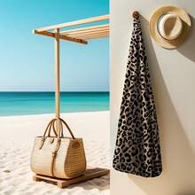 1pc Ultra Soft Lightweight Quick-Drying Beach Towel - Leopard Print Polyester Blend, Suitable For Swimming, Camping, Travel And Outdoor Adventure - Essential Boho Accessory, Beach Blanket, Swimming Gear, Camping Gear - Multicolor - View 11