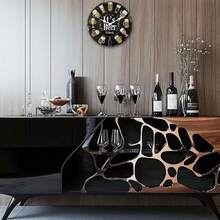 1pc 10-16 Inch Creative Beer Themed Wooden Wall Clock, AA Battery Powered, No Ticking Sound Silent Clock For Restaurant, Bar, Home Wine Themed Wall Decor, Ideal Holiday Gift (No Battery) Room Decor Clock Wall Bedroom Decor Dormitory Decor Back To School School Decor School Surprise Home Decor School Supplies - Black - View 6