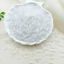 600pcs 2*7mm Magic Glass Beads, DIY Cross Stitch Beading Materials, Bracelet & Necklace Accessories - White - View 2
