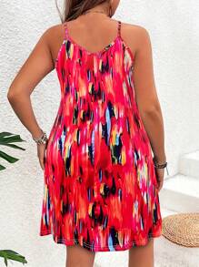 Women's Plus Size Sleeveless All-Over Print Summer Dress