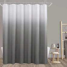 Black And White Shower Curtain, Black Ombre Geometric Men Bath Curtains For Bathroom, Masculine Shower Curtain, Durable And Machine Washable, 72 X 72 Inches, Black White And Gray - 灰色 - 查看 1