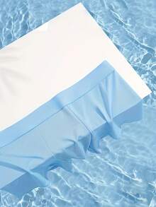 Bộ 4 quần boxer nam bằng lụa băng, quần short thể thao co giãn thoáng mát, đồ lót thường ngày, quần vuông màu trơn hơi trong suốt, thích hợp cho bãi biển, du lịch, mùa xuân/hè, quần bơi nam, quà tặng cá nhân hóa - Nhiều màu - Xem 8