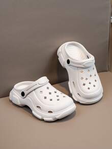 一脚蹬镂空凉鞋，女童透气轻便拖鞋，适合室内家居浴室，四季皆宜