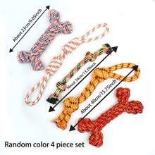 [1pc Durable Dog Toy] 1pc Durable Braided Rope Dog Toy | Interactive Chew And Tug Play, All-Breed Friendly | Random Color Design, Large Breeds, Puppy Toys