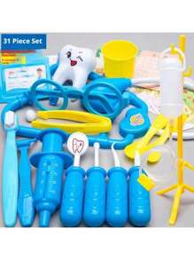 1 set 31 piezas Juego de doctor para niños - Kit de juego de roles de enfermera con estetoscopio, jeringa, caja médica de juguete, regalo perfecto para cumpleaños, días festivos, Navidad, Halloween