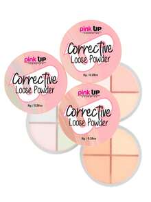 FASHIONITY Pink Up Colección 3 Correctores en polvo para rostro con acabado mate y micro destellos - Corrective Loose Powder - Translucent - Ver 3