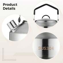 Camping Kettle SUS304 Stainless Steel, Outdoor Tea Pot With Handle, Large Capacity Water Boiler Portable Coffee Maker For Backpacking Picnic Hiking Outdoor Activities - 1 - View 4