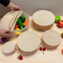 5pcs Reusable Cloth Bowl Covers, Suitable For Bread Fermentation, 5 Sizes, Food Storage Container Lids, Bread Bowl Covers, Reusable, Suitable For Food, Fruits, Leftovers - Multicolor - View 5