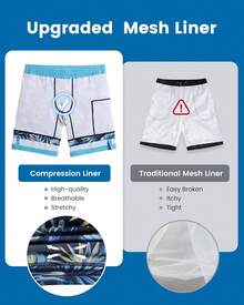 Mens Swim Trunks With Compression Liner Inch Inseam Mens Bathing Suit Quick Dry Swimming Trunks Swimsuit - Plamtree Green - View 11