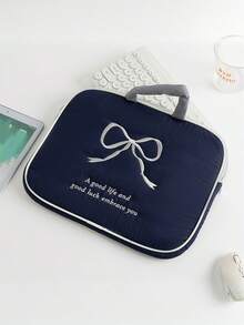 Cute Embroidered Bow Laptop Sleeve Bag, Suitable For 11/13/15 Inch Laptopback To School School Stuff Bag For School Work Laptop Bag For Women Mac Book Case - Multicolor - View 20