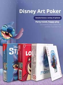 Disney Cartas de juego con diseño artístico de Frozen, Anime Stitch, Oso de fresa - Baraja de póker creativa de dibujos animados, de alta calidad y diseño único, como regalo para adolescentes y adultos