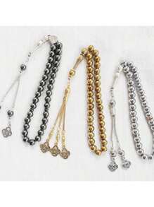 1 pieza 33 cuentas de 8mm Ágata negra Cuentas de oración musulmanas Rosario Tasbih, Accesorios religiosos islámicos