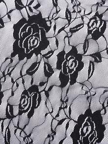 弹力网眼短款上衣，性感时尚女士罩衫，超短款修身罩衫 - 黑色 - 查看 7