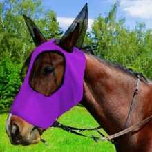 Máscara con motivo de cabeza de caballo, cubierta de cabeza transpirable, suministros ecuestres, máscara de caballo elástica, protección contra mosquitos e insectos