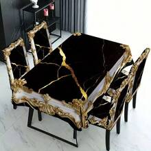 1/4/5/6/7 chiếc Áo bọc ghế in họa tiết đơn giản theo phong cách Châu Âu và Mỹ thời trang / Bộ áo bọc ghế, Thích hợp cho nhà hàng trong nhà, khách sạn, trang trí hiện đại hàng ngày. Khăn trải bàn thích hợp cho bàn vuông, Áo bọc ghế co giãn có thể giặt được - YT-104 - Xem 11