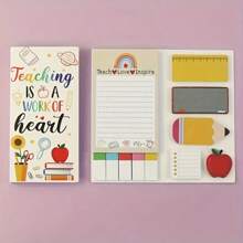 Teaching Is A Spiritual Craft "Sticky Note Paper Set - Colored Self-Adhesive Educational Design, Suitable For Teachers To Use - Including Notebooks, Planners, Pencil Cases, Etc. Ideal School Or Office Supplies, Teacher Gifts, Back To School Season, School Prizes, Birthday Gifts, Party Gifts, Holiday Gifts, Back To School Supplies, Back To School Season Gifts