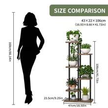 Support pour plantes d'intérieur à 7 niveaux, grand support pour plantes en métal et bois, support de fleurs d'angle pour plusieurs plantes, grand support pour plantes moderne pour l'extérieur, patio, salon, balcon, jardin, bureau